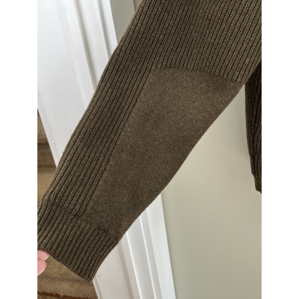L.L. Bean Mens 1/4 Zip Waterfowl Lambswool Sweater Wind Stopper Goretex Sz Lg - Picture 6 of 10
